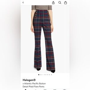 Halogen Plaid Flare Pants - Red and Blue